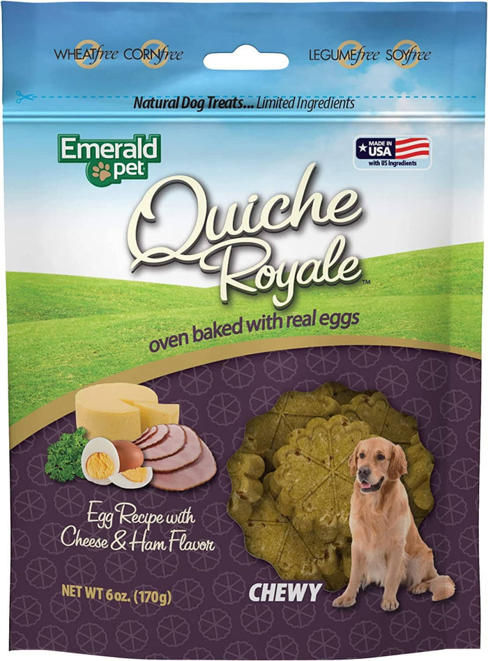 Emerald Pet Quiche Royale Ham & Cheese Soft and Chewy Dog Treats - 6 Oz