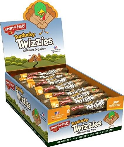 Emerald Pet Twizzies Grain-Free 6" Turducky Hard Chew Dog Treats - Box of 30  