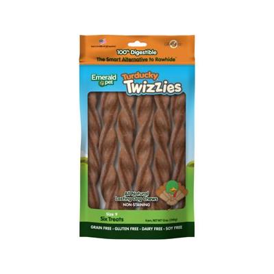 Emerald Pet Twizzies Grain-Free 9" Turducky Pack Hard Chew Dog Treats - 6 Pack  