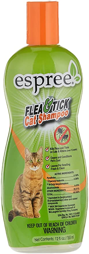 Espree Pest Control Flea & Tick Cat Shampoo - 12 oz Bottle  