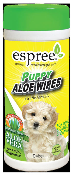 Espree Puppy Aloe Cat and Dog Wipes - 50 ct Container