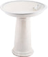 Esschert Design Ceramic Bird Bath On Pedestal with Bird - White - 2 Pack  