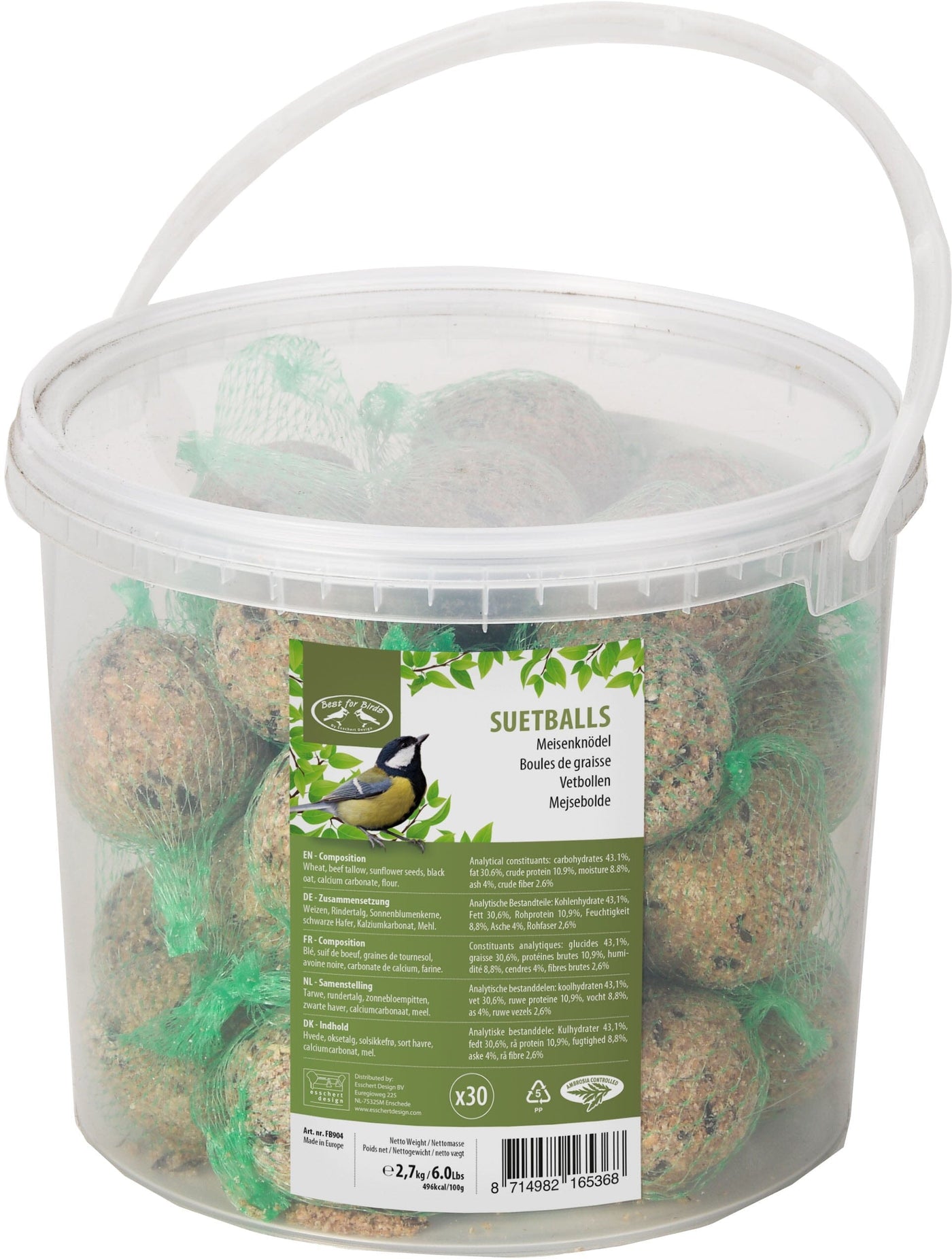oplichterij Tapijt ingesteld Esschert Design Suet Ball Bucket Wild Bird Food - 30 Count – Pet Life