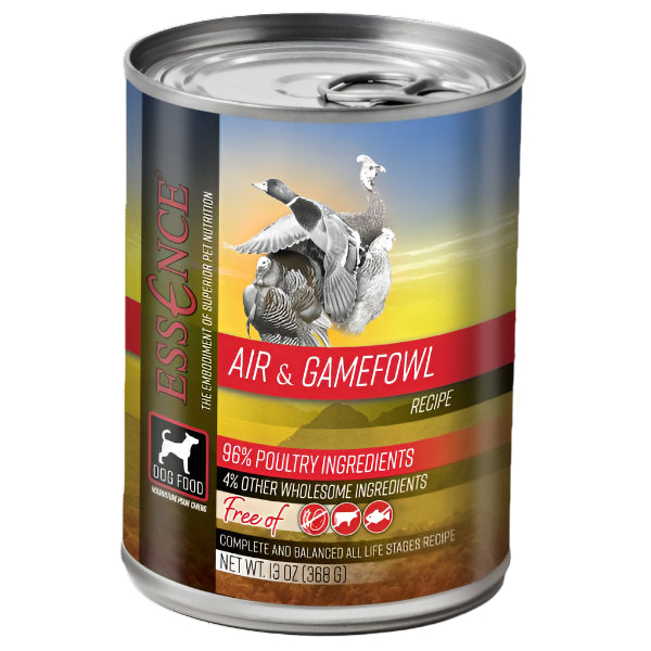 Essence Dog Air & Game Fowl Canned Dog Food - 12/13 oz Cans - Case of 1  