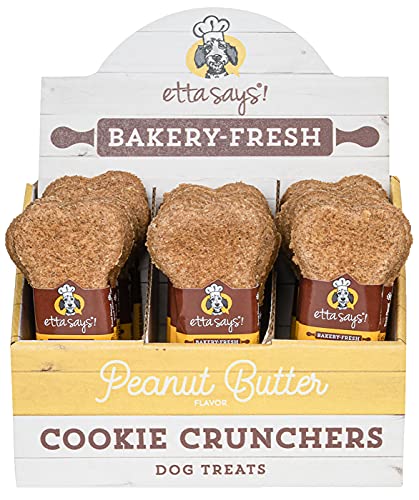 Etta Says Dog Cookie Cruncher Peanut Butter - 5 Inches - 1OZ - Case of 24  