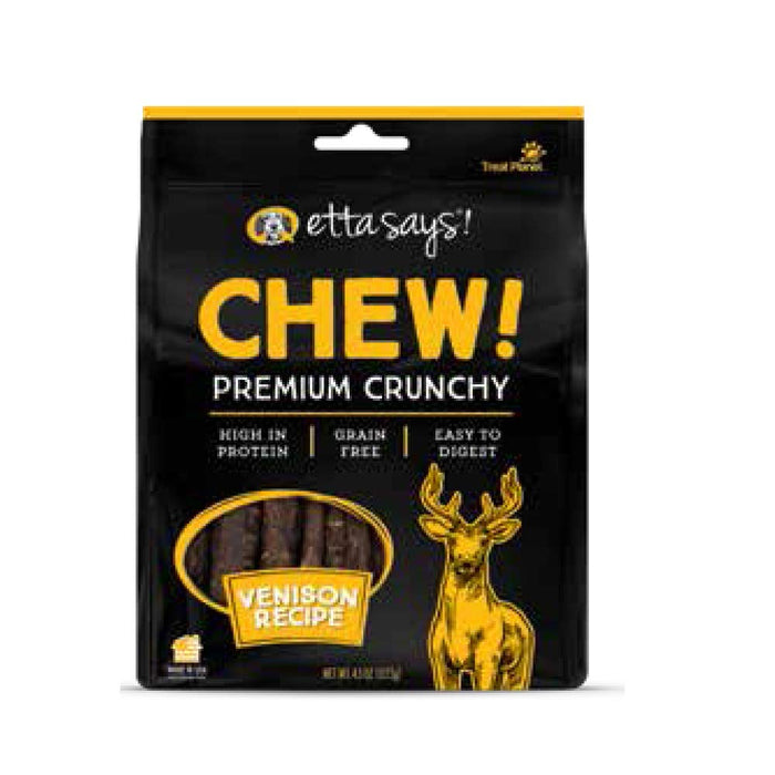 Etta Says Dog Treats Chew Crunchy Venison - 4.5 Oz