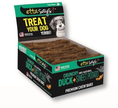 Etta Says Dog Treats Crunchy Chew Bars Duck - 12 Count - Case of 12  