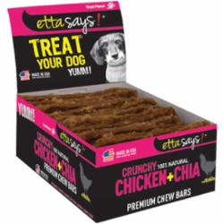 Etta Says Dog Treats Crunchy Chew Boxed Bars Grain-Free Chicken - Case of 12