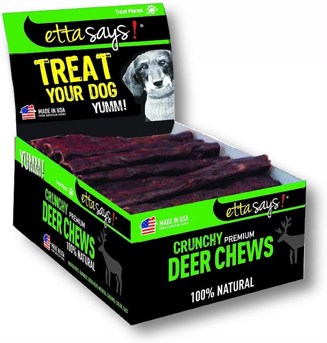 Etta Says Dog Treats Crunchy Chew Deer - 7 Inches - 20 Count  
