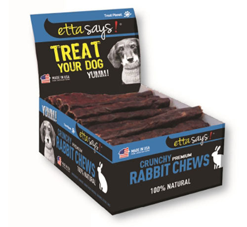 Etta Says Dog Treats Crunchy Chew Rabbit - 4 Inches - 36 Count  