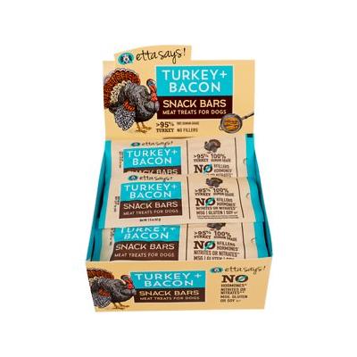 Etta Says Dog Treats Meat Snack Bar Turkey and Bacon - 1.5 Oz - 12 Count - Case of 12  