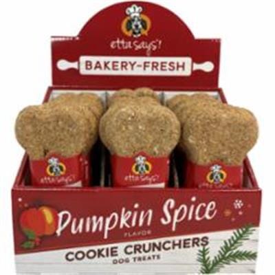 Etta Says Pumpkin Spice Cookie Cruncher Dog Biscuits - 5 Inches - 1 Oz - 24 Count  