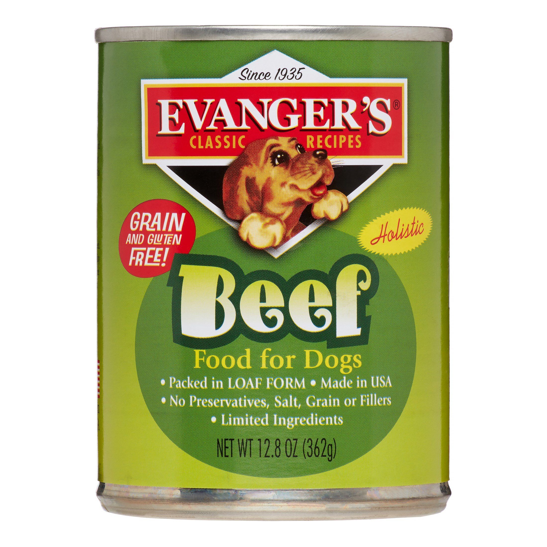 Evanger's 100% Beef All Meat Classic Canned Wet Dog Food - 13 oz Cans - Case of 12  