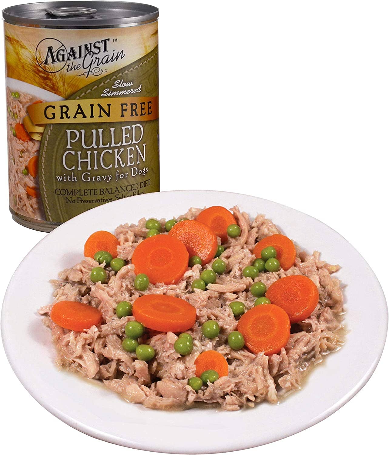 Evanger's Against the Grain Hand Pulled Chicken Canned Dog Food - 12 Oz - Case of 12  