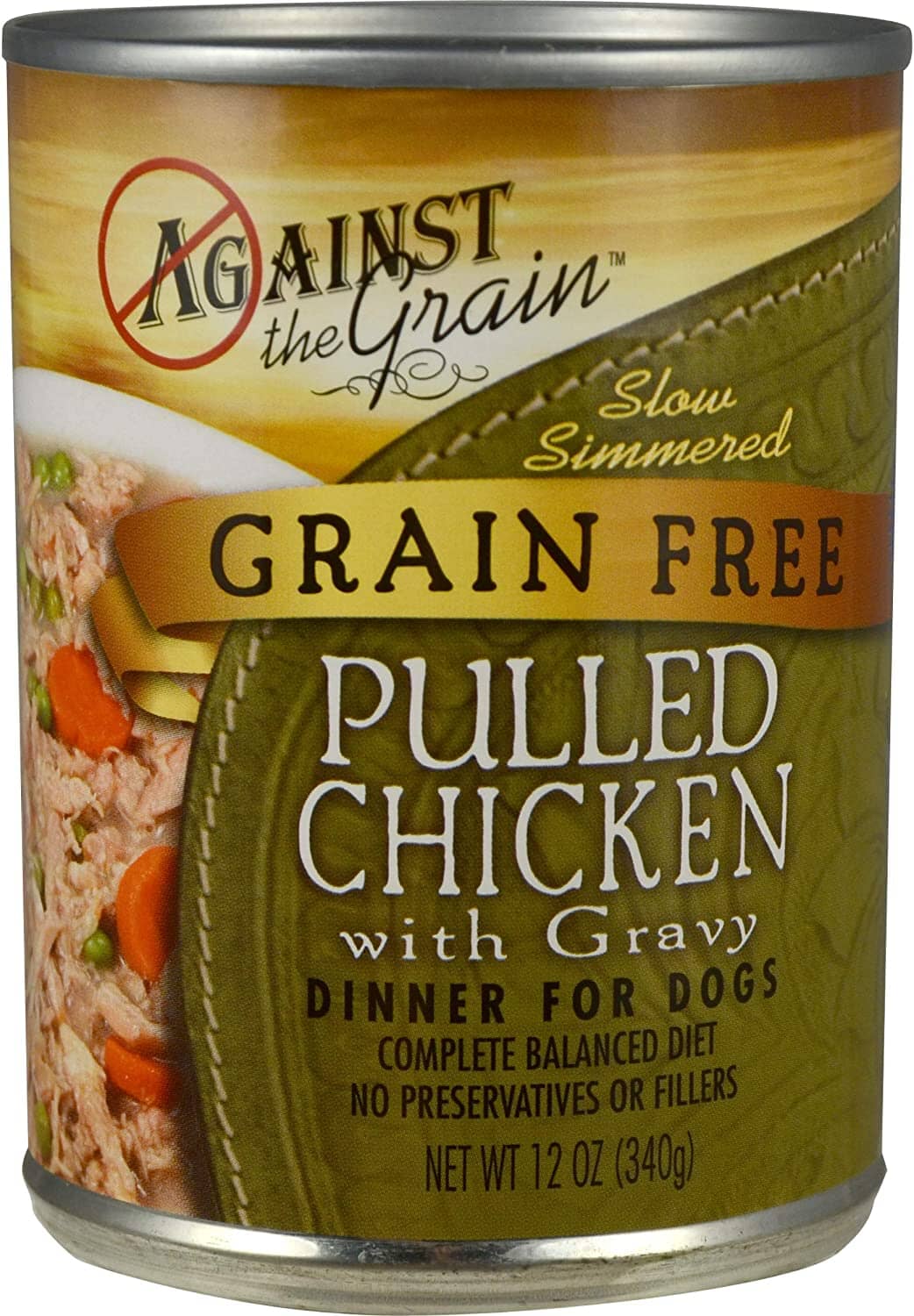 Evanger's Against the Grain Hand Pulled Chicken Canned Dog Food - 12 Oz - Case of 12  