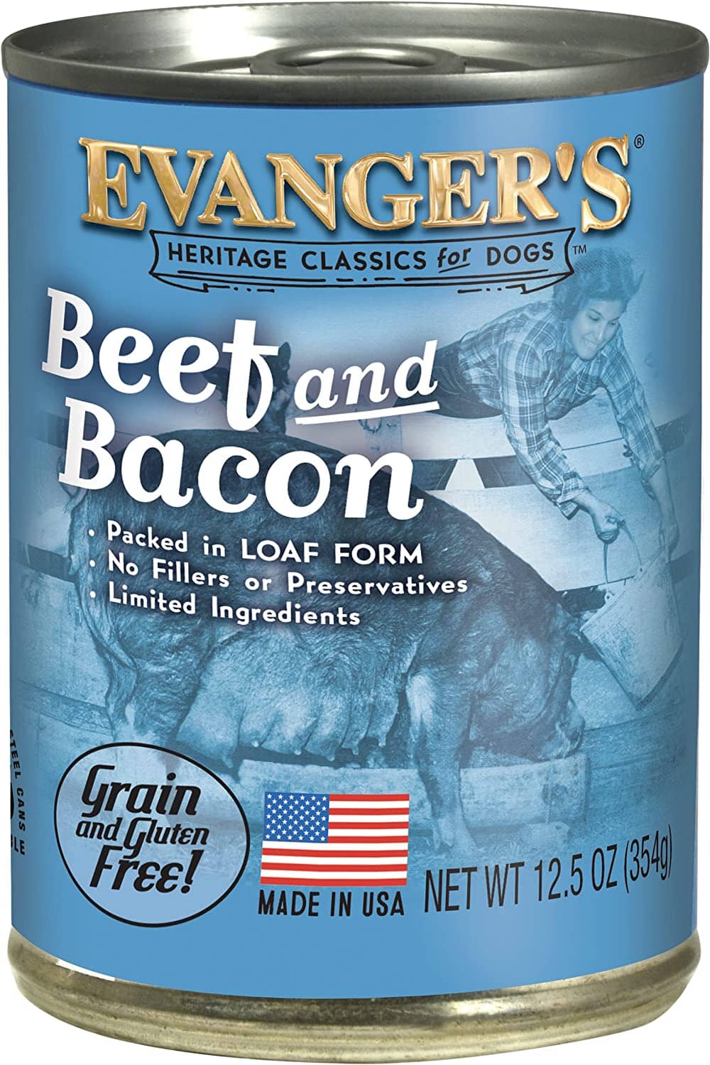 Evanger's All-Meat Classic Beef & Bacon Canned Dog Food - 12.8 Oz - Case of 12  