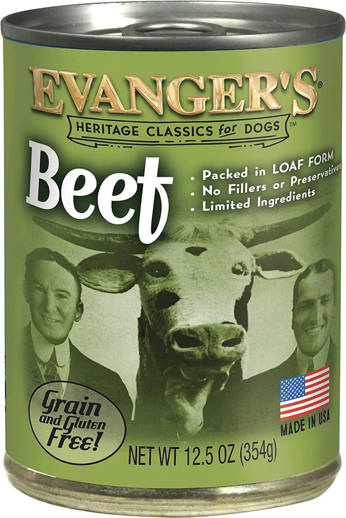 Evanger's All-Meat Classic Beef Canned Dog Food - 12.8 Oz - Case of 12