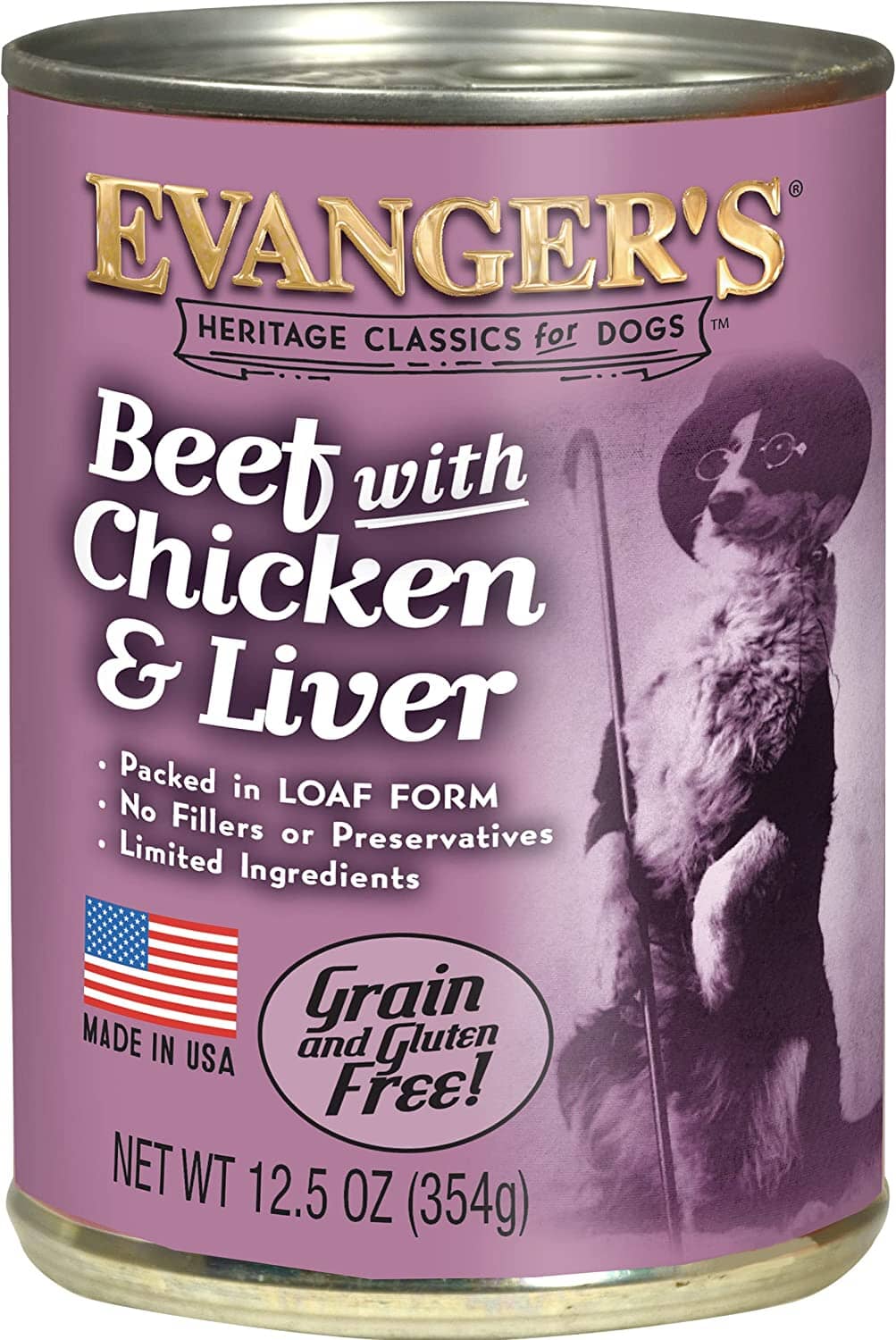 Evanger's All-Meat Classic Beef, Chicken & Liver Canned Dog Food - 12.8 Oz - Case of 12  