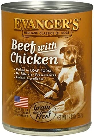 Evanger's All-Meat Classic Beef with Chicken Canned Dog Food - 12.8 Oz - Case of 12  