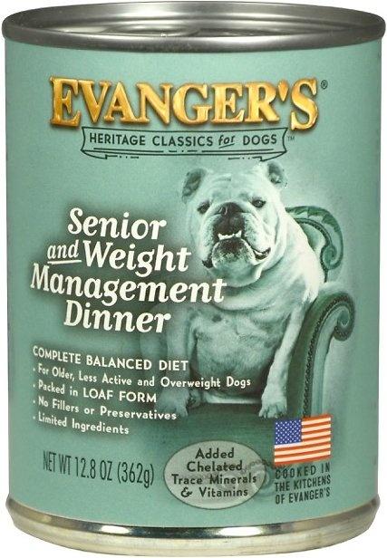 Evanger's All Natural Senior Complete Classic Canned Dog Food Dinners - 13 oz Cans - Case of 12  