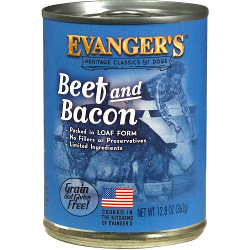 Evanger's Beef & Bacon Complete Classic Canned Dog Food Dinners - 20.2 oz Cans - Case of 12  