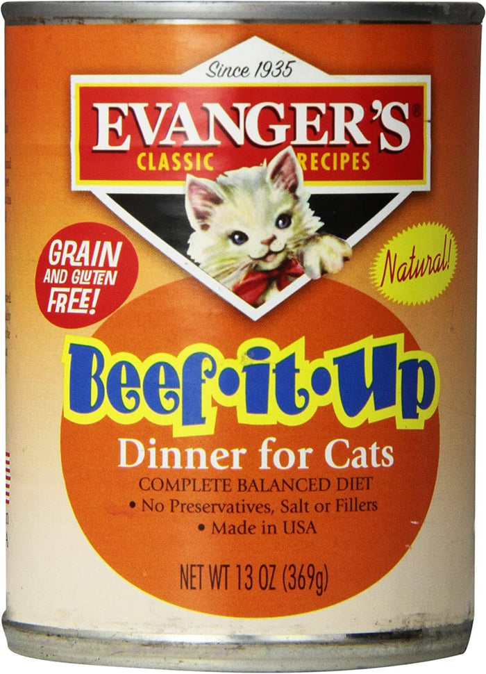 Evanger's Beef It Up Dinner Canned Cat Food - 12.8 Oz - Case of 12