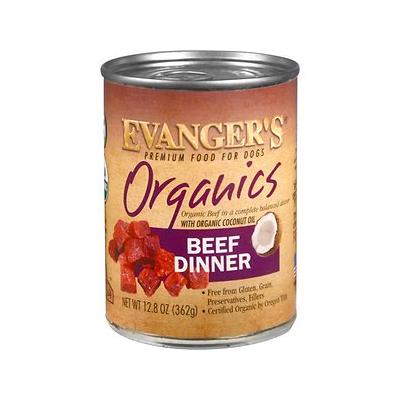 Evanger's Beef Organics Canned Dog Food - 12.8 oz Cans - Case of 12