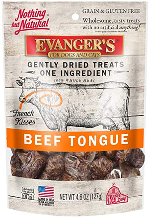 Evanger's Beef Tongue Freeze-Dried Treats for Dogs and Cats - 4.6 oz Bag