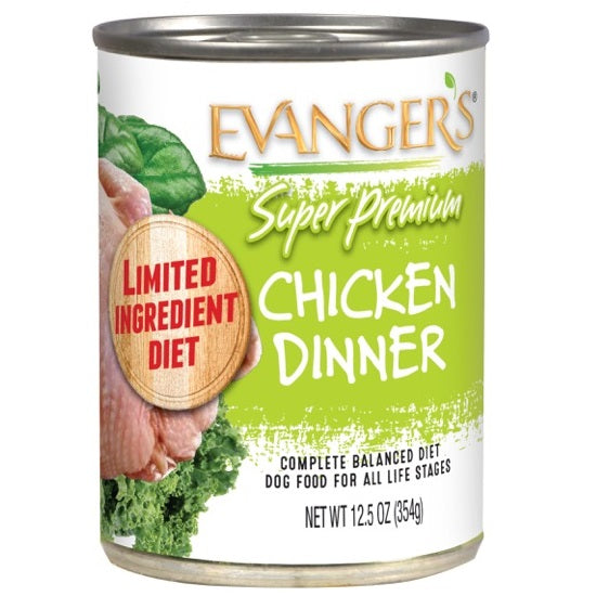 Evanger's Chicken Dinner with Chunks Super Premium Canned Dog Food - 13 oz Cans - Case of 12