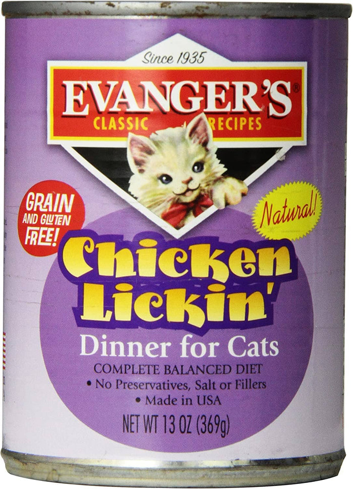 Evanger's Chicken Lickin' Dinner Canned Cat Food - 12.8 Oz - Case of 12