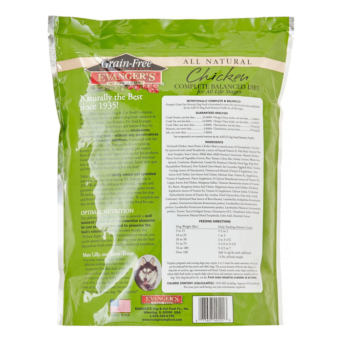 Evanger's Chicken Sweet Potato & Pumpkin Grain Free Dry Dog Food - 4.4 lb Bag