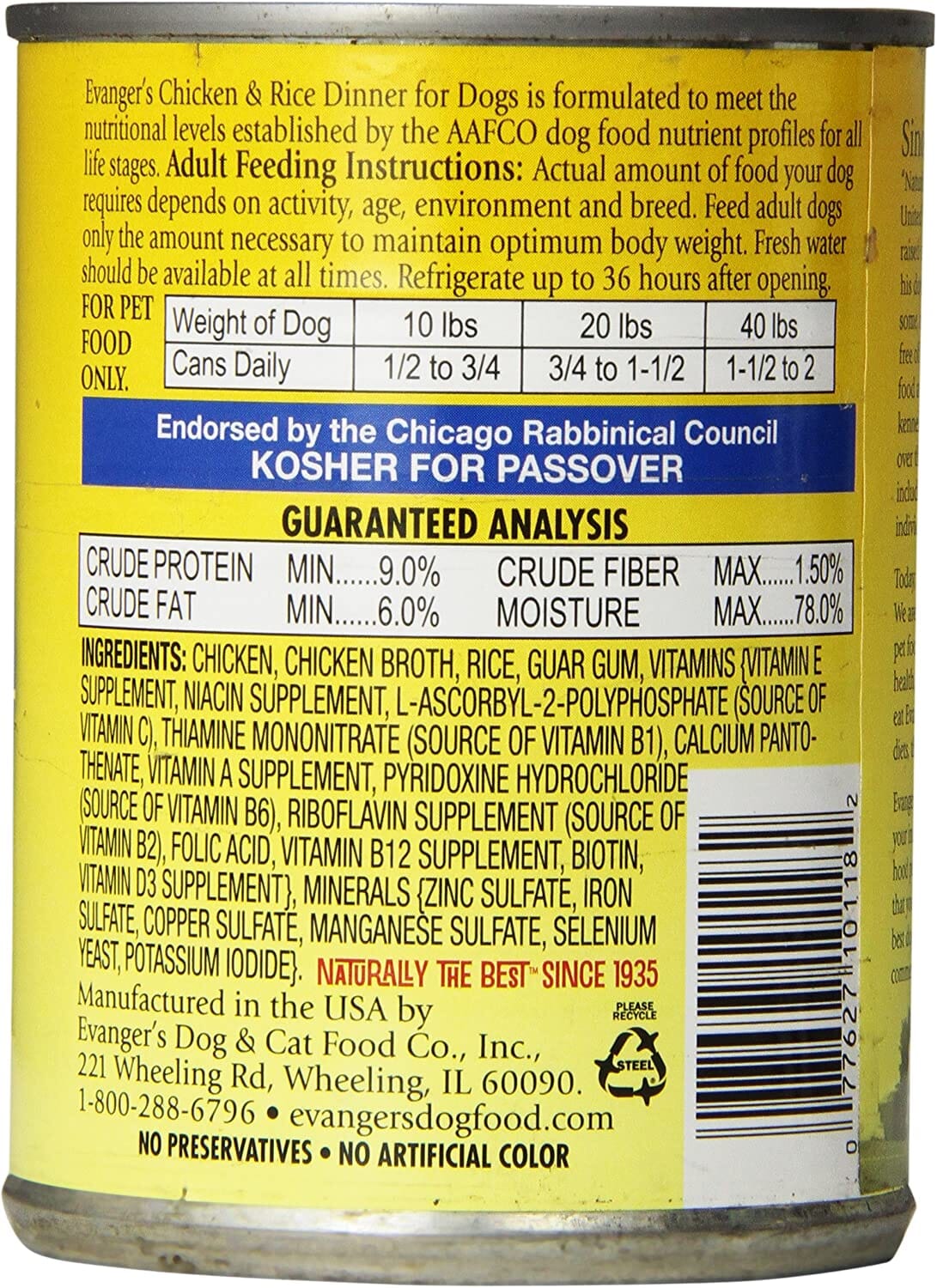 Evanger's Complete Classic Chicken & Rice Dinner Canned Dog Food - 12.8 Oz - Case of 12  