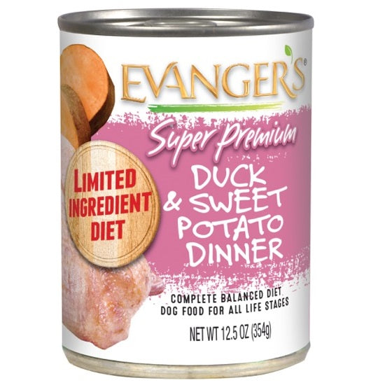 Evanger's Duck & Sweet Potato Super Premium Canned Dog Food - 13 oz Cans - Case of 12  