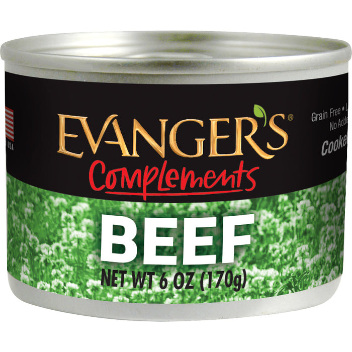 Evanger's Grain Free Beef Canned Dog and Cat Food - 6 oz Cans - Case of 24