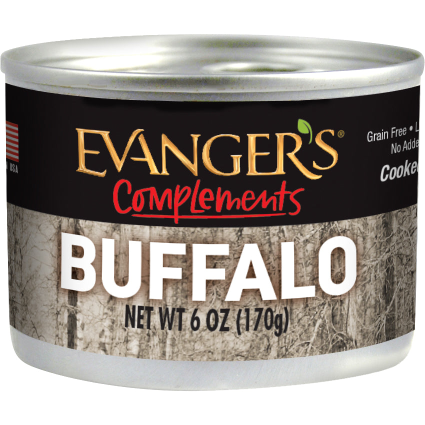 Evanger's Grain Free Buffalo Canned Dog and Cat Food - 6 oz Cans - Case of 24  