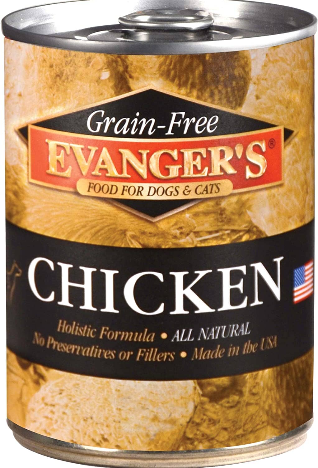 Evanger's Grain-Free Chicken Canned Cat and Dog Food - 12.8 Oz - Case of 12  