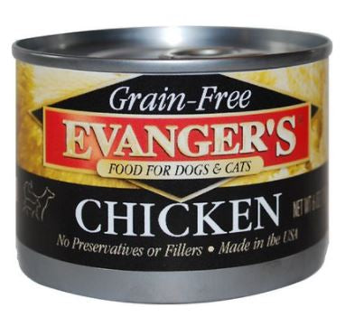 Evanger's Grain Free Chicken Canned Dog and Cat Food - 6 oz Cans - Case of 24