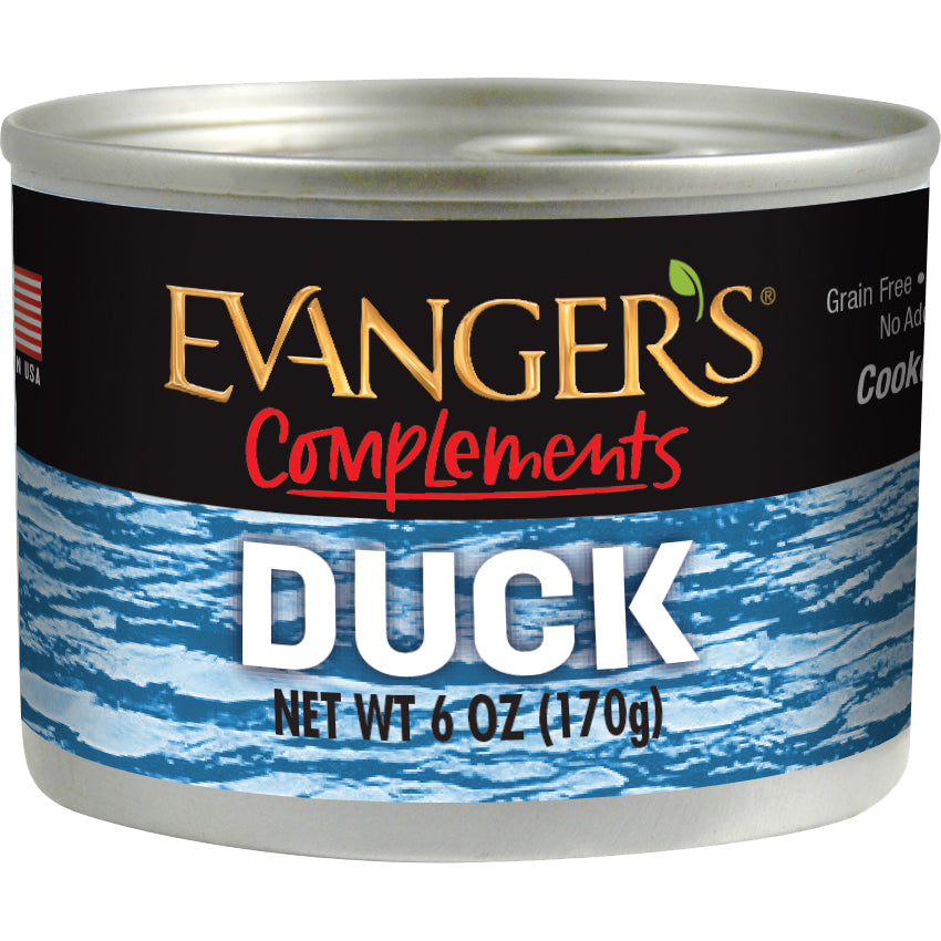 Evanger's Grain Free Duck Canned Dog and Cat Food - 6 oz Cans - Case of 24  