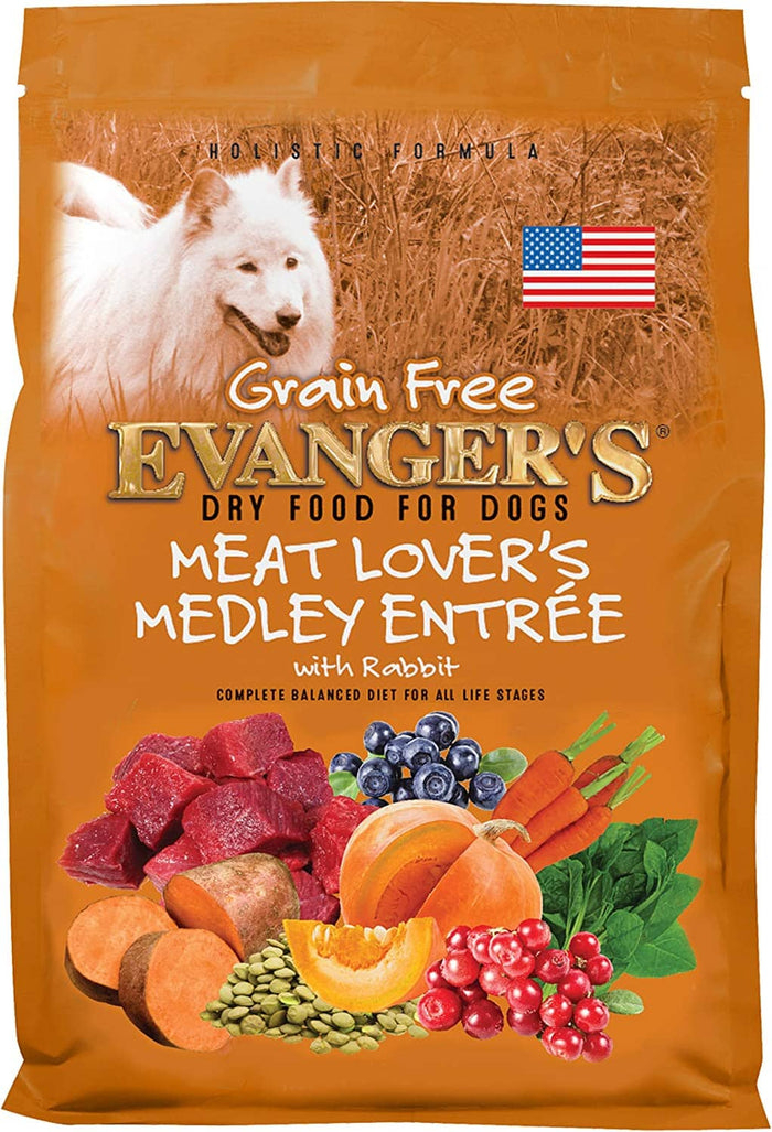 Evanger's Grain-Free Meat Lover's Medley with Rabbit Dry Dog Food - 16.5 Lbs