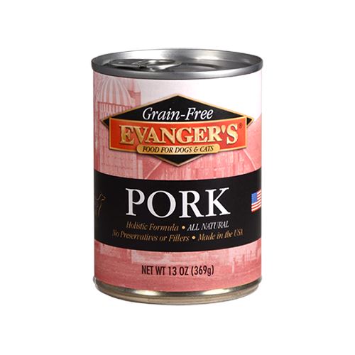 Evanger's Grain Free Pork Canned Dog and Cat Food - 13 oz Cans - Case of 12
