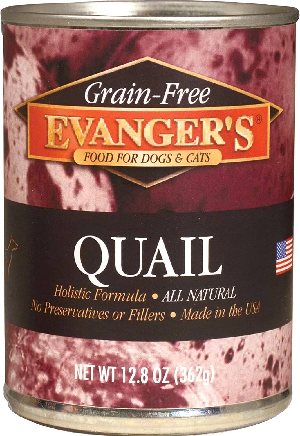 Evanger's Grain-Free Quail Canned Cat and Dog Food - 12.8 Oz - Case of 12  