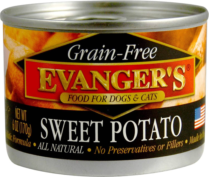 Evanger's Grain-Free Sweet Potato Canned Cat and Dog Food - 6 Oz - Case of 24