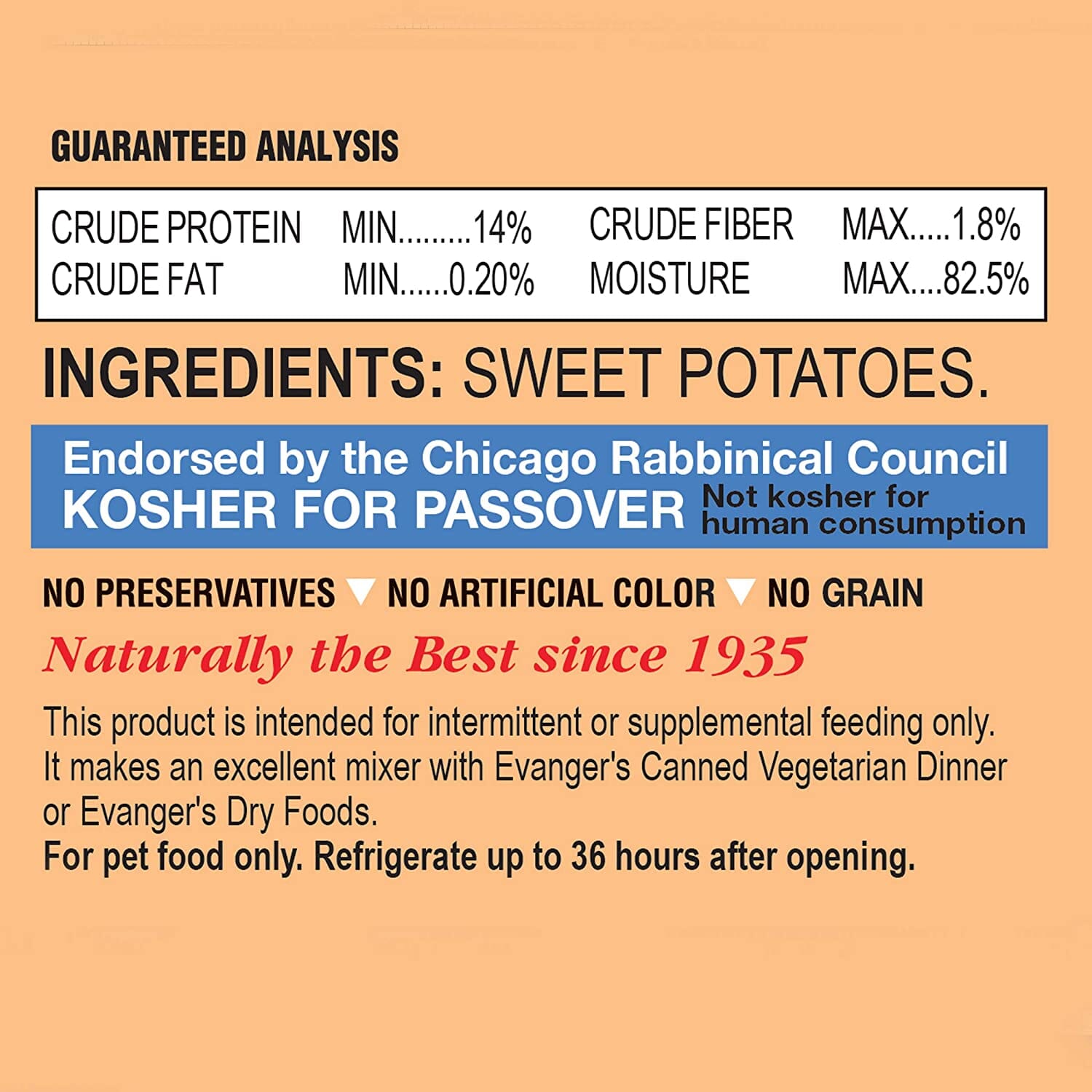 Evanger's Grain-Free Sweet Potato Canned Cat and Dog Food - 6 Oz - Case of 24  