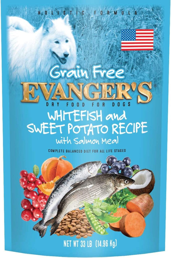 Evanger's Grain-Free Whitefish & Sweet Potato with Salmon and Buffalo Dry Dog Food - 16...