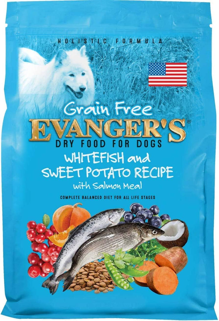 Evanger's Grain-Free Whitefish & Sweet Potato with Salmon and Buffalo Dry Dog Food - 4....