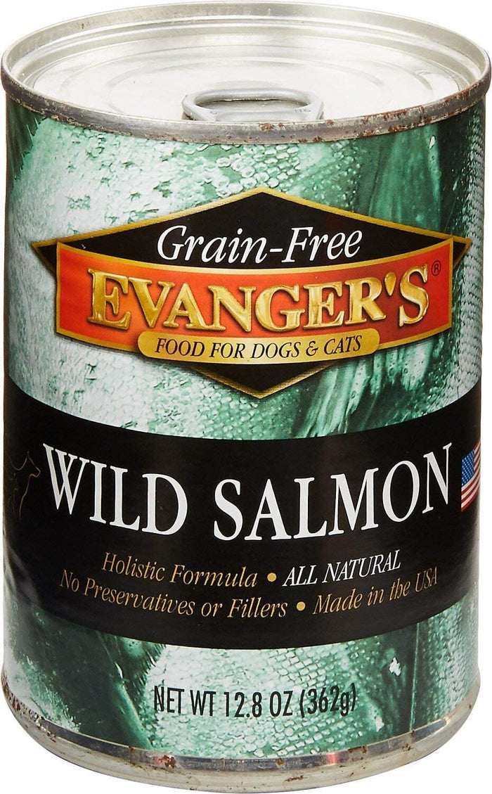 Evanger's Grain-Free Wild Salmon Canned Cat and Dog Food - 12.8 Oz - Case of 12