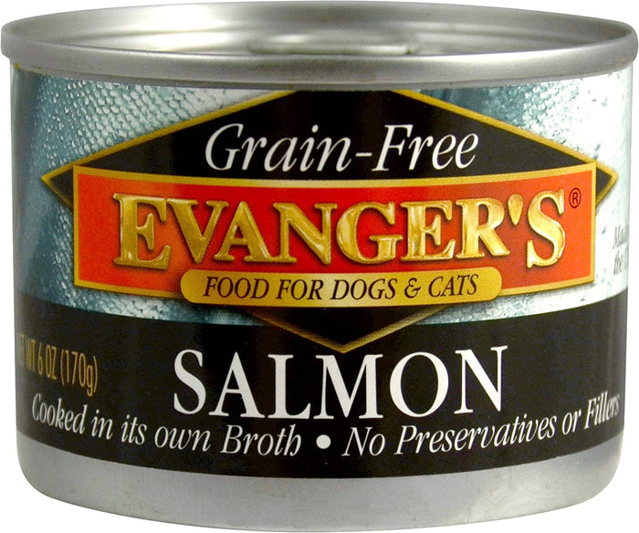 Evanger's Grain-Free Wild Salmon Canned Cat and Dog Food - 6 Oz - Case of 24