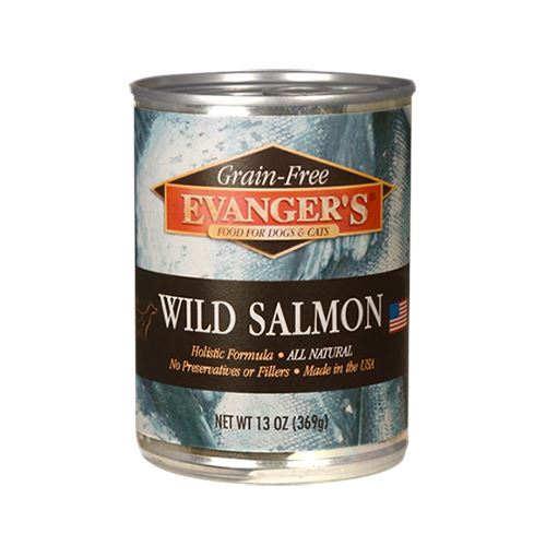 Evanger's Grain Free Wild Salmon Canned Dog and Cat Food - 5.5 oz Cans - Case of 24