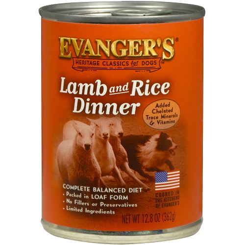 Evanger's Lamb & Rice Super Premium Canned Dog Food - 13 oz Cans - Case of 12  