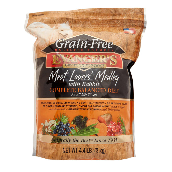 Evanger's Meat Lovers Medley with Rabbit Grain Free Dry Dog Food - 4.4 lb Bag